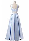 Sky Blue Two Pieces Evening Dresses with Straps