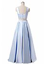Sky Blue Two Pieces Evening Dresses with Straps