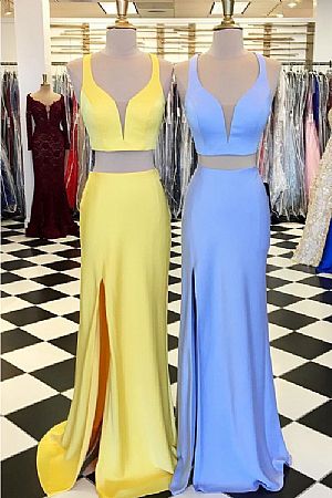 Two Pieces Side Split Evening Dresses
