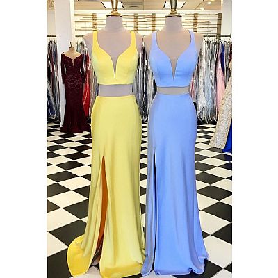 Two Pieces Side Split Evening Dresses