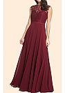 Burgundy Long Chiffon Bridesmaid Dresses