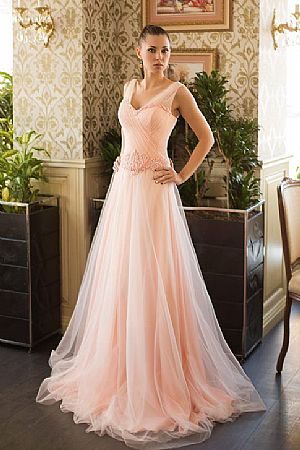 Lace Up Pink Tulle Bridesmaid Dresses Evening Gowns