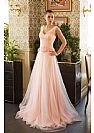 Lace Up Pink Tulle Bridesmaid Dresses Evening Gowns