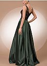 Hunter Green Evening Dresses with See Through Appliqued Bodice