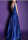 Sexy Double V-Neck Beaded Royal Blue Evening Dresses