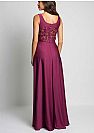 2018 Long Purple Evening Dresses with Lace Appliques