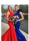 Stylish One Shoulder Flounced Burgundy Prom Dresses