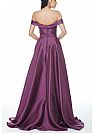 Stunning Ruched Grape Evening Dresses Off the Shoulder with Pockets