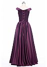 Grape Flowy Hi-low Prom Dresses with Lace Up Back