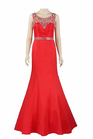 Sparkly Beaded Red Evening Dresses