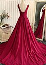 Lace Up Burgundy Ball Gown Evening Dresses