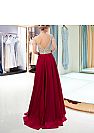 Off the Shoulder Beaded Burgundy Evening Dresses