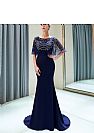 Sparkling Beaded Evening Dresses with Cape Sleeves