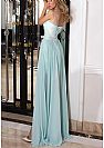 Light Blue Side Slit Evening Dresses with Removable Chiffon Skirt