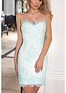 Light Blue Side Slit Evening Dresses with Removable Chiffon Skirt