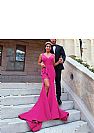 Sexy Side Slit Fuschia Mermaid Evening Dresses