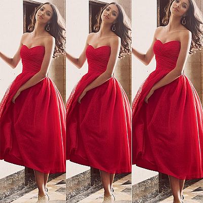 Pretty Ruched Sweetheart Tulle Prom Dresses for Graduation