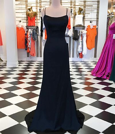 New Black Halter Evening Dresses with Intricate Straps