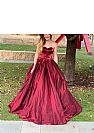 New Sweetheart Burgundy Pleated Ball Gown Prom Dresses