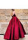 New Sweetheart Burgundy Pleated Ball Gown Prom Dresses