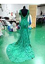 Emerald Front Split Lace Beading Evening Dresses