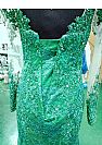 Emerald Front Split Lace Beading Evening Dresses