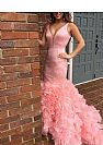 Prom Dress with plunging V neckline & Tiered Ruffles