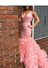 Prom Dress with plunging V neckline & Tiered Ruffles