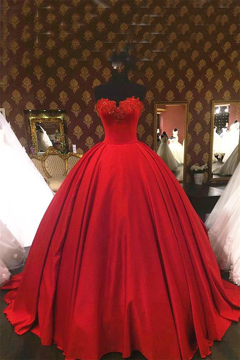Hound indlæg mister temperamentet Sweetheart Red Ball Gown Prom Dress Evening Wear