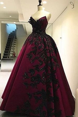 Red ball gown