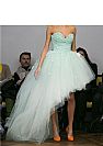 Mint Green Fluffy Hi Low Prom Dress