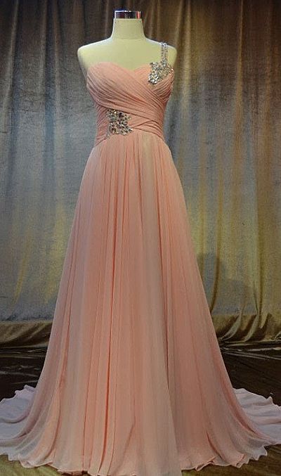 Ruched Chiffon Pink Evening Dress Bridesmaid Gowns