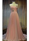 Ruched Chiffon Pink Evening Dress Bridesmaid Gowns