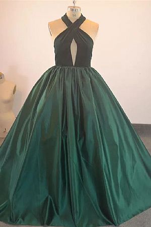 Hunter Green Ball Gown Prom Evening Dress