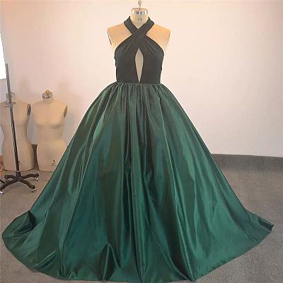 Hunter Green Ball Gown Prom Evening Dress