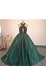 Hunter Green Ball Gown Prom Evening Dress