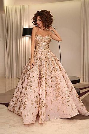 Glamorous Beading Appliqued Prom Dress Evening Wear