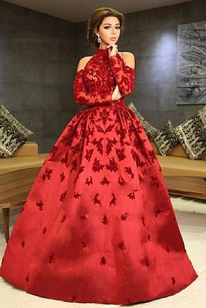 Gorgeous Red Halter Ball Gown Evening Dress