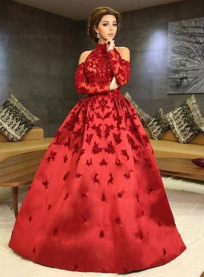 Gorgeous Red Halter Ball Gown Evening Dress