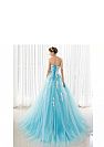 Sweetheart Blue Tulle Evening Dress with Appliques