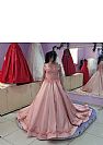 Off Shoulder Pink Floral Appliqued Evening Gowns