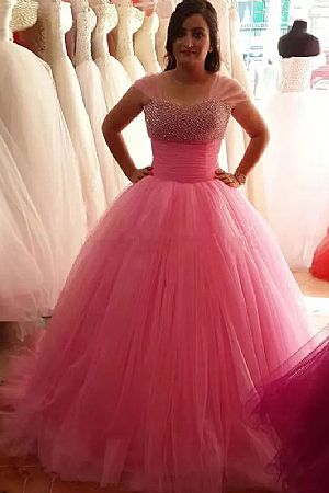 Pink Ball Gown Evening Dress Quinceanera Gowns