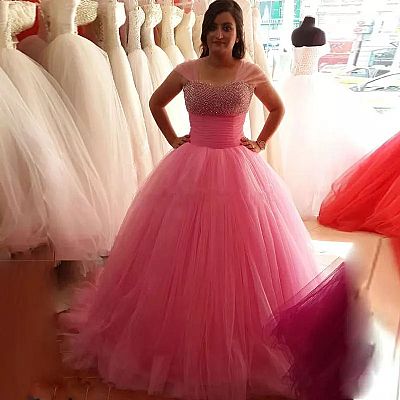 Pink Ball Gown Evening Dress Quinceanera Gowns