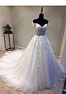 Princess Wedding Dress with Embroidery Beading Lace Applique