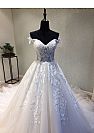 Princess Wedding Dress with Embroidery Beading Lace Applique