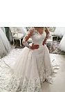 Stunning Lace Wedding Dresses with Removable Chapel Train