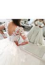 Stunning Lace Wedding Dresses with Removable Chapel Train