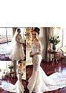 Beautiful Wedding Dress with Detachable Train and Floral Appliques