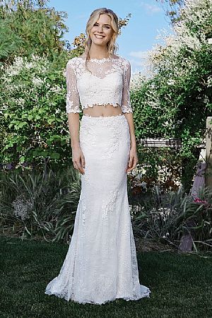 Pretty Two Piece Lace Wedding Dress