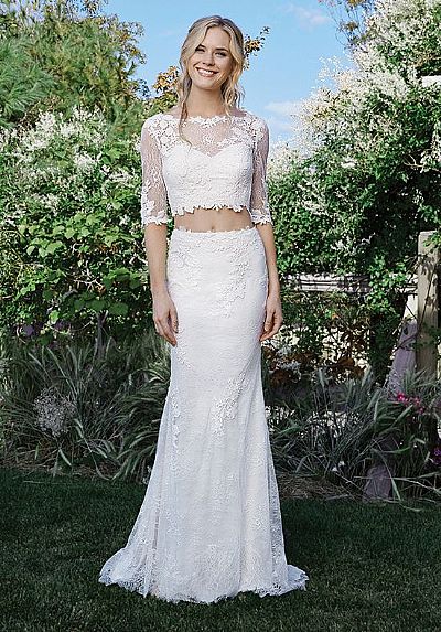 Pretty Two Piece Lace Wedding Dress